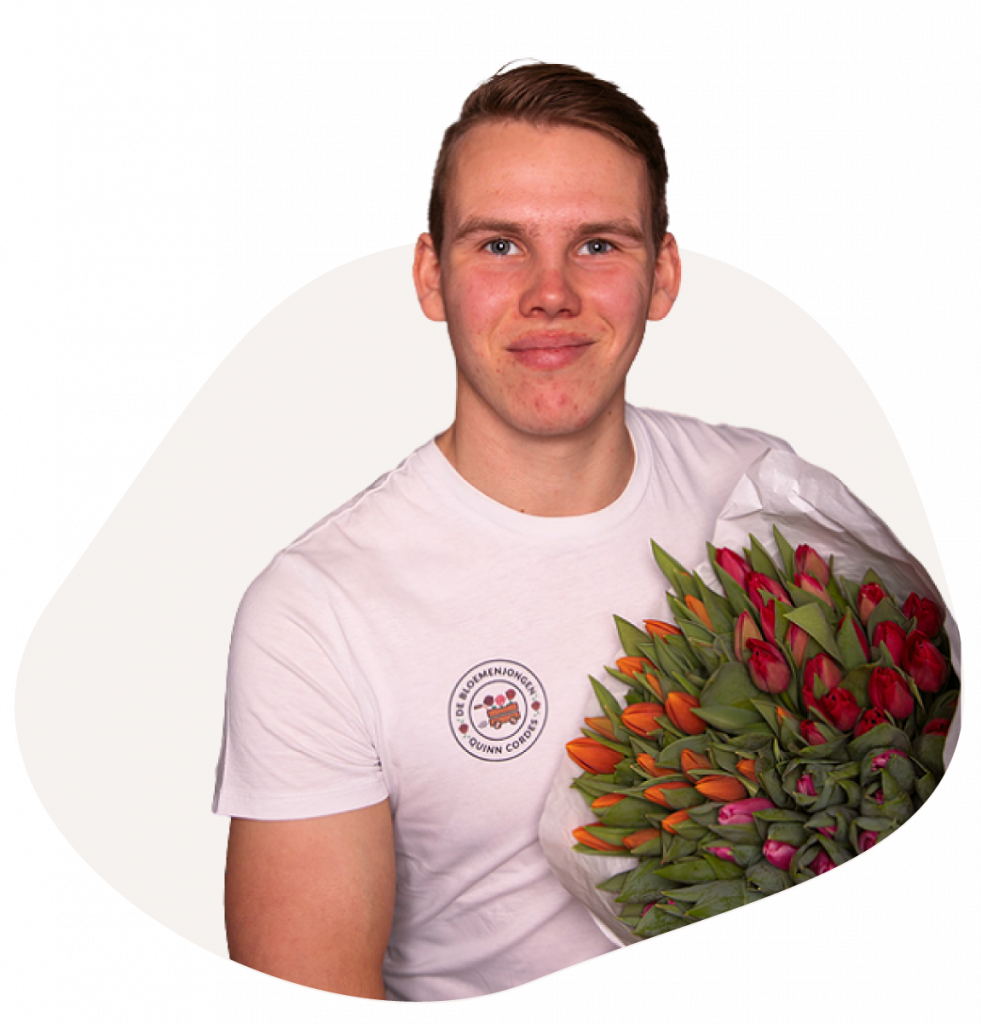 over ons 1 De bloemenjongen quinn Cordes - ondernemer - oprichter De bloemenjongen