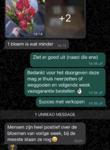 WhatsApp resultaten bloemenwijk verkoper bijbaan