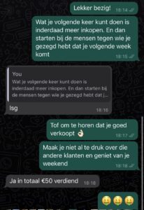 WhatsApp resultaten bloemenwijk verkoper bijbaan