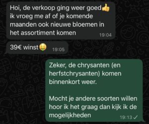 Verdiensten bloemenwijk verkoper bijbaan resultaten