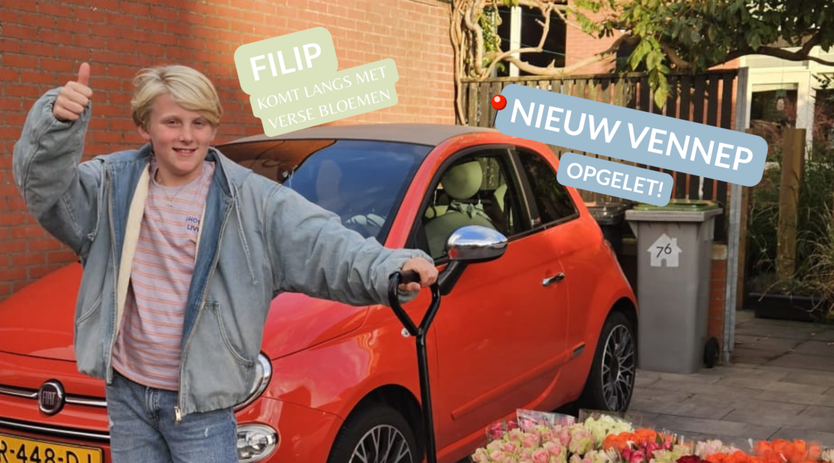 Filip (13) bloemenwijk verkoper bijbaan
