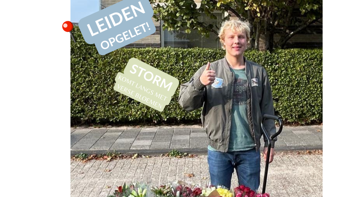 Storm (14) verkoopt in Leiden en maakt de dag van zijn klanten 1 Storm (14) bloemenwijk verkoper Leiden bijbaan